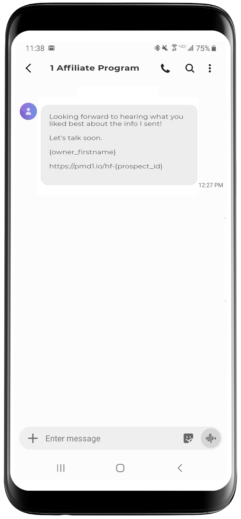 24 Hour Follow Up Text